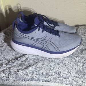 ASICS Light Blue and Navy Running Sneakers